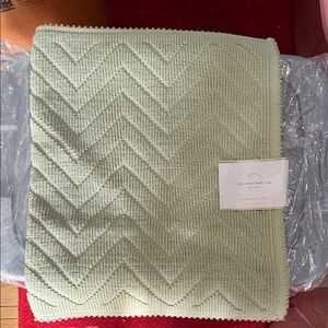 Pottery Barn Chevron Bath Rug in Soft Green BNWT